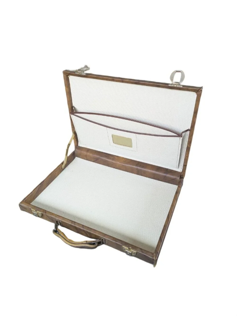 Vintage Faux Leather Locking Briefcase